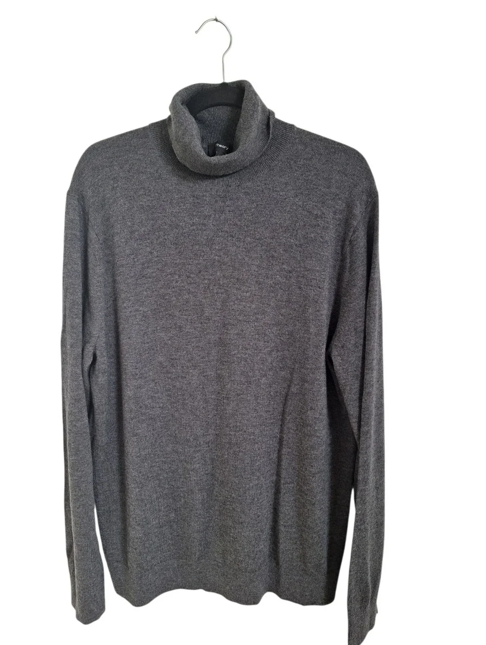 Theory Men's Merino Wool Charcoal Gray Turtleneck Sweater Size XL